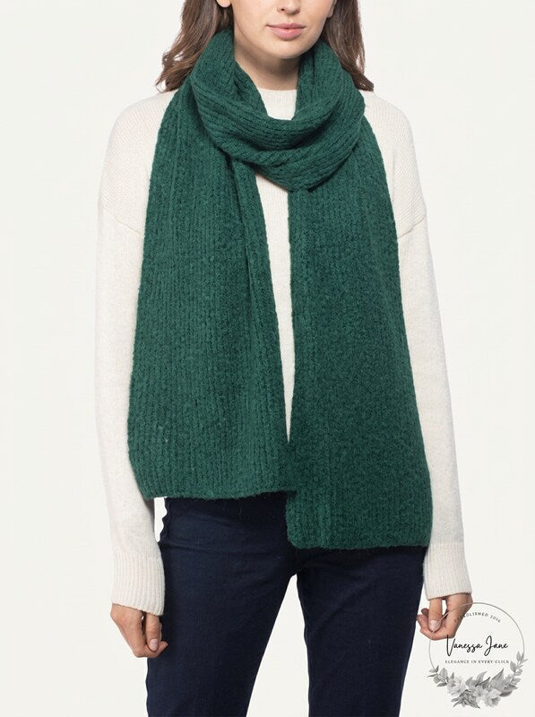 Style & Co. Womens Ribbed Metallic Scarf Green O/S