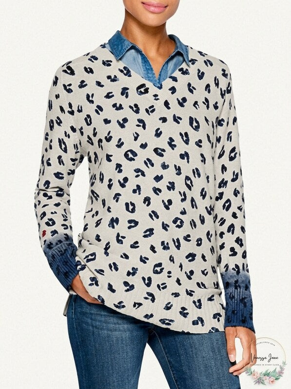 NIC+ZOE  Vital Ii Animal Sweater, Size XXL