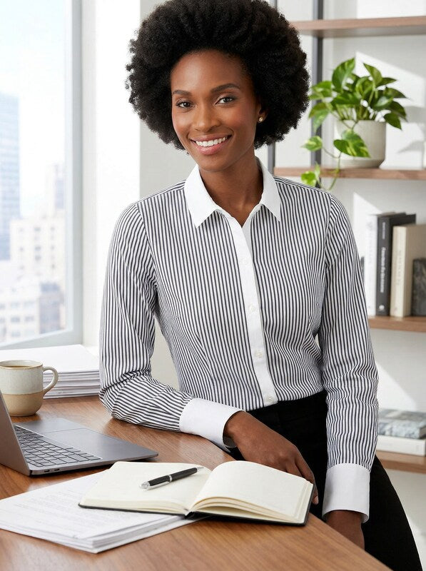 Charter Club Striped Contrast-Trim Shirt, Size 6