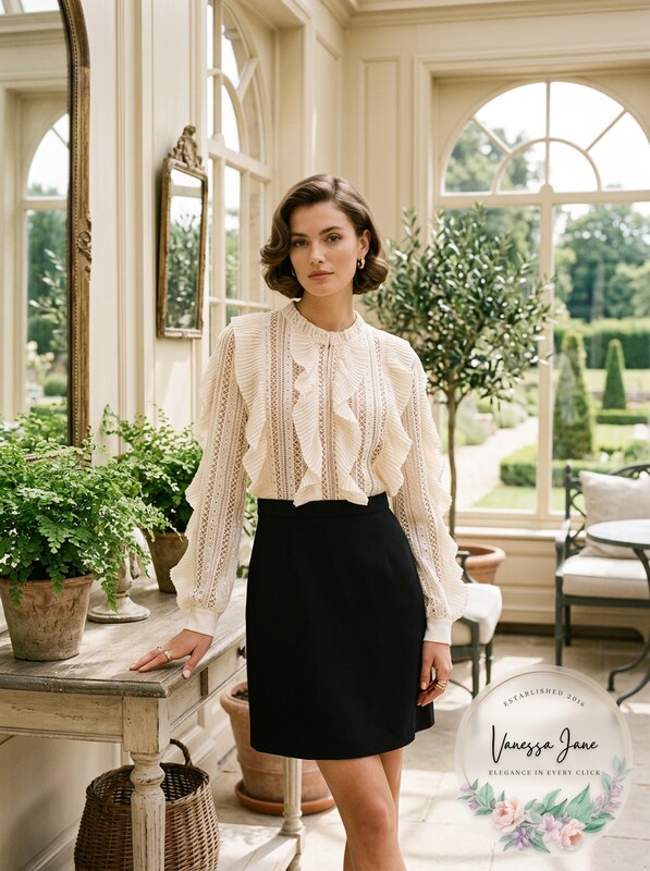 French Connection | Patricia Lace Jersey Dress | Cream/Black,Size 2/Black