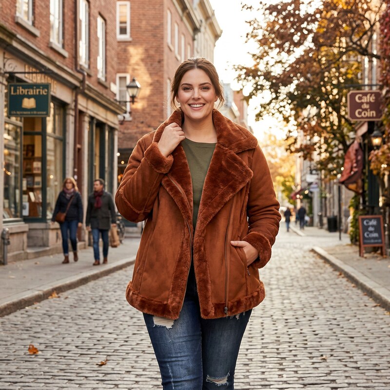 Style & Co Plus Size Faux-Shearling Moto Jacket, Size 0X