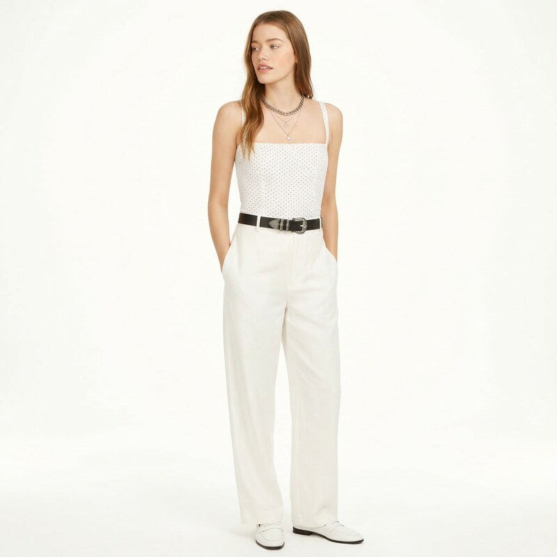 Danielle Bernstein Dot Cropped Tank Top, Size 8
