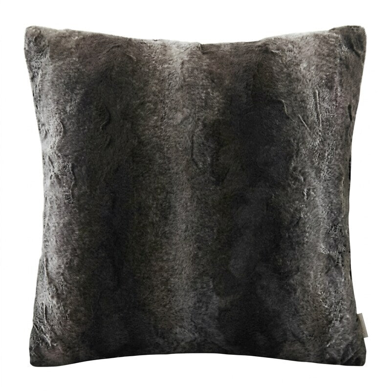 Madison Park Zuri Faux Fur Throw Pillows for Couch Bed, 20x20, Chocolate