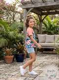 Ideology Little Girls Floral-Print Rash Guard Swimsuit Top, Size 6