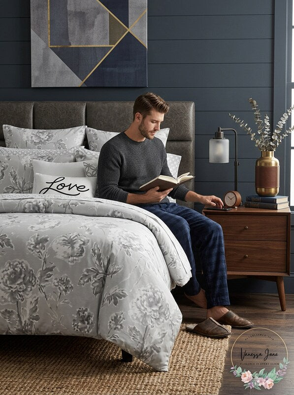 Charter Club Damask Designs Flower Cotton 300-Thread Count 3-PC Damask Designs