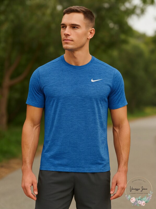 Nike Mens Heather Short Sleeve Rash Guard, Size Medium