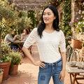 American Rag Juniors Tie-Back Lace Blouse, Size Medium
