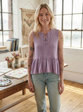 Lucky Brand Lace-Up Peplum-Hem Top, Size XXL