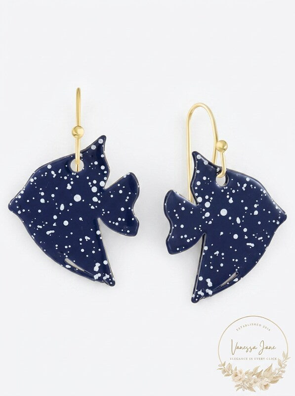 Alfani Gold-Tone Colored Tropical Fish Drop Earrings, Blue