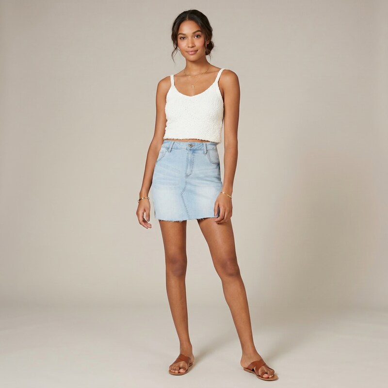 Celebrity Pink High-Rise Denim Skirt, Size 9