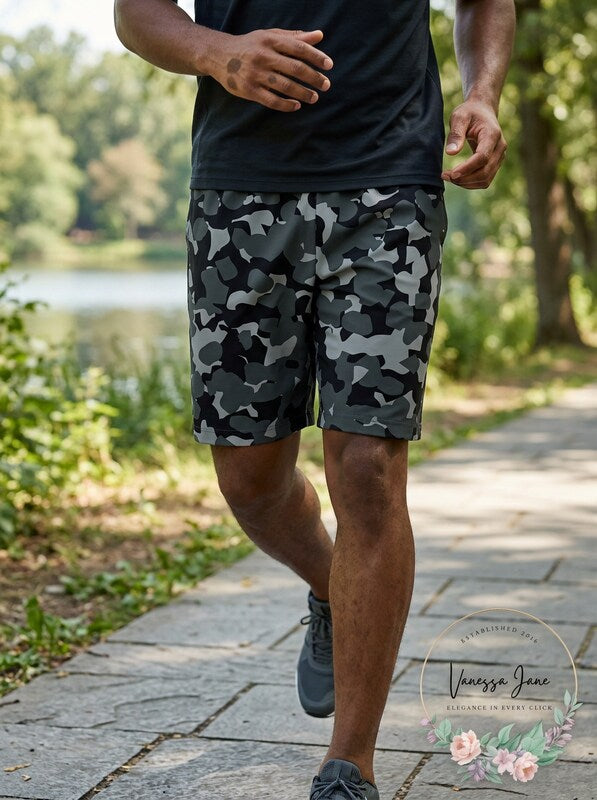 Champion Mens Standard-Fit Stretch Camouflage 9in Sport Shorts, Size Small