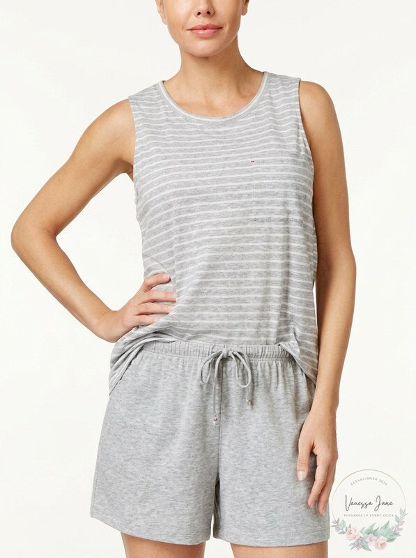 Nautica Striped Pajama Tank Top - Gray, Size XL