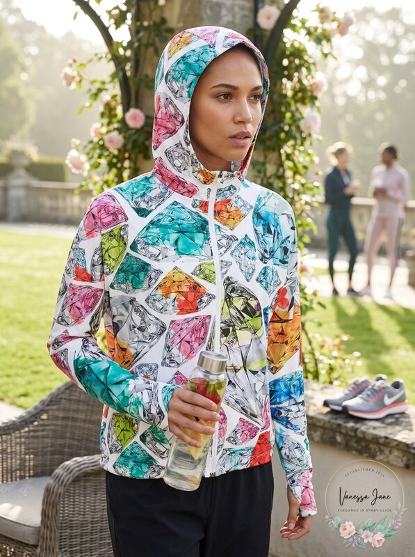 Nike Womens Dry Printed Hooded Training Jacket, Size Medium
