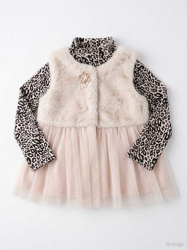 First Impressions Baby Girls 2-Pc. Faux-Fur Vest, Tulle-Hem Tunic, Size 24M