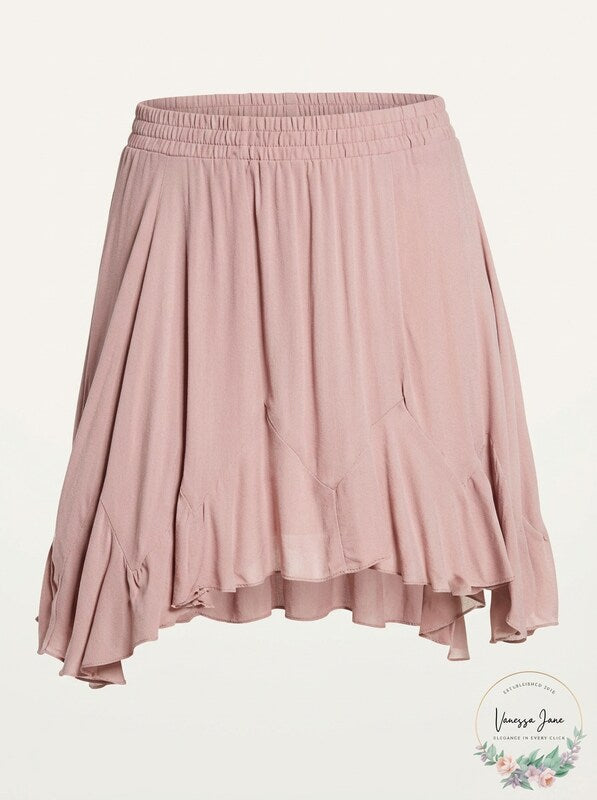 Free People Womens Pink Above the Knee Pleated Skirt, Size Small