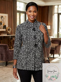 JM Collection Printed Three-Button Jacket, Size XL