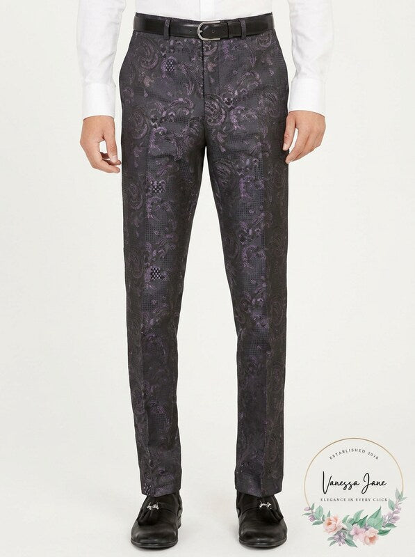 Tallia Orange Mens Slim-Fit Snakeskin-Print Pants, 33x30