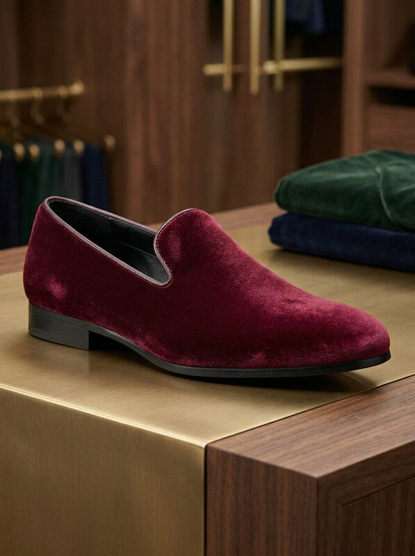 Inc Mens Trace Velvet Loafers, Mens Shoes, 8M/Red