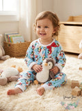 Youngland Baby Girls Faux Fur Holiday Sleep Set, Blue/White 18Months