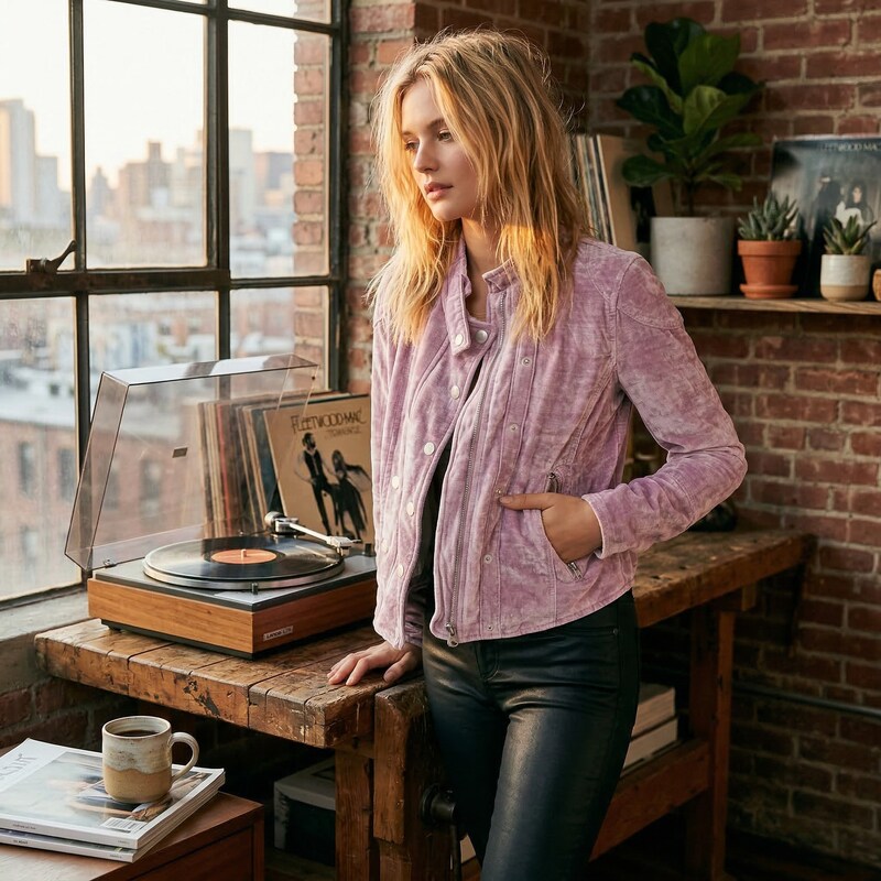 Free People Womens Purple Zip up Jacket, Size XS