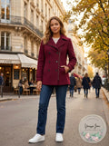 Lucky Brand Women's Double Breasted Zip Peacoat, Cranberry, Size Small