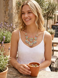 I.n.c. Gold-Tone Crystal & Stone Flower Statement Necklace