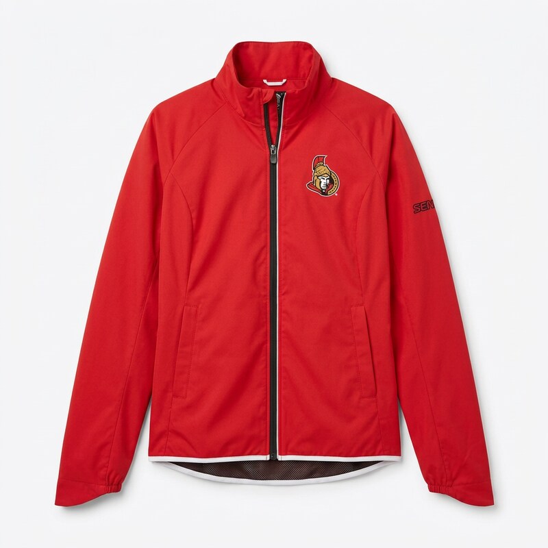 NHL Ottowa Senators Womens Hockey Light Weight Full Zip Jacket, Size Large