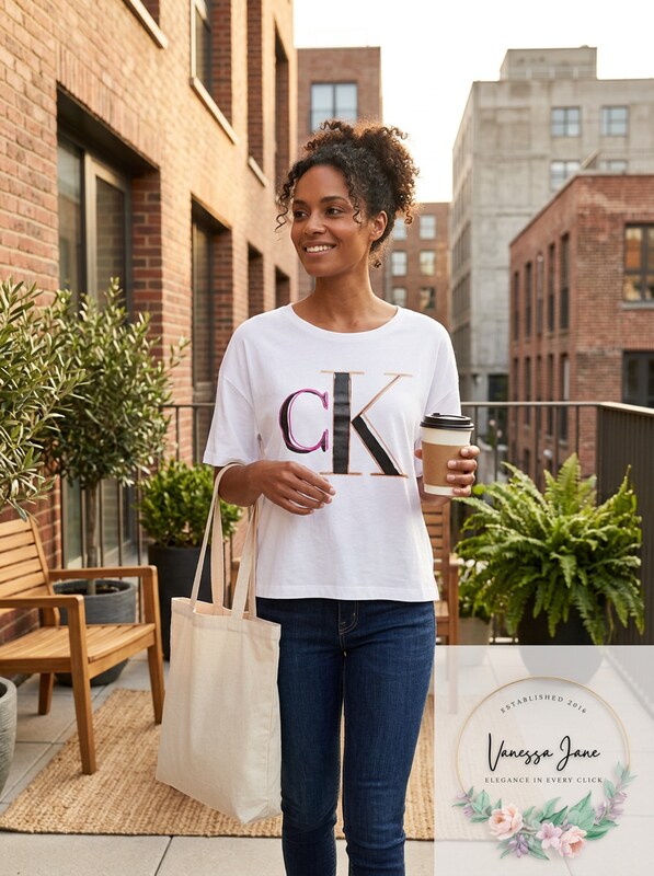 Calvin Klein Jeans Embroidered Logo T-Shirt, Size Large