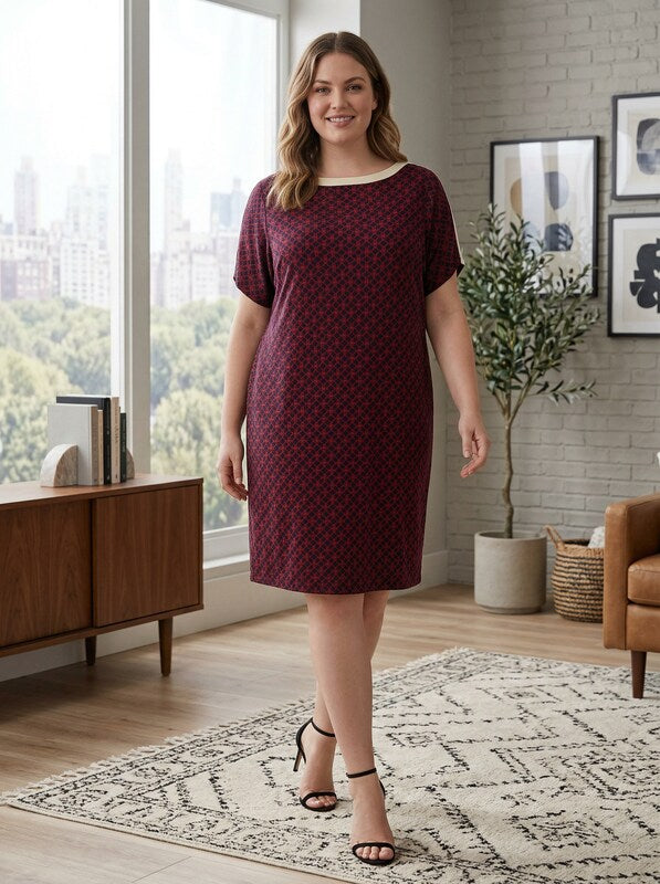 Michael Kors Women's Plus Size Geo Rope-Print Dress, Size 2X