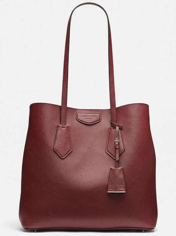 DKNY Sullivan Genuine Leather North South Tote Bag - (Red)