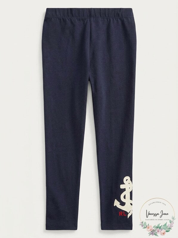 Polo Ralph Lauren Toddler Girls Anchor Stretch Jersey Legging, Size 4T
