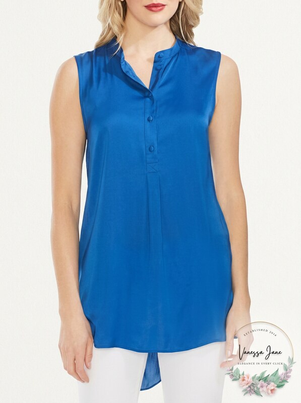 Vince Camuto Sleeveless Rumple Henley Tunic, Size Small