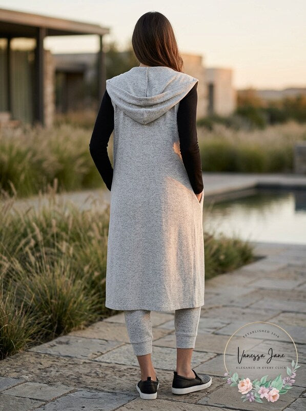 Calvin Klein Performance Hooded Long Vest, Size XL