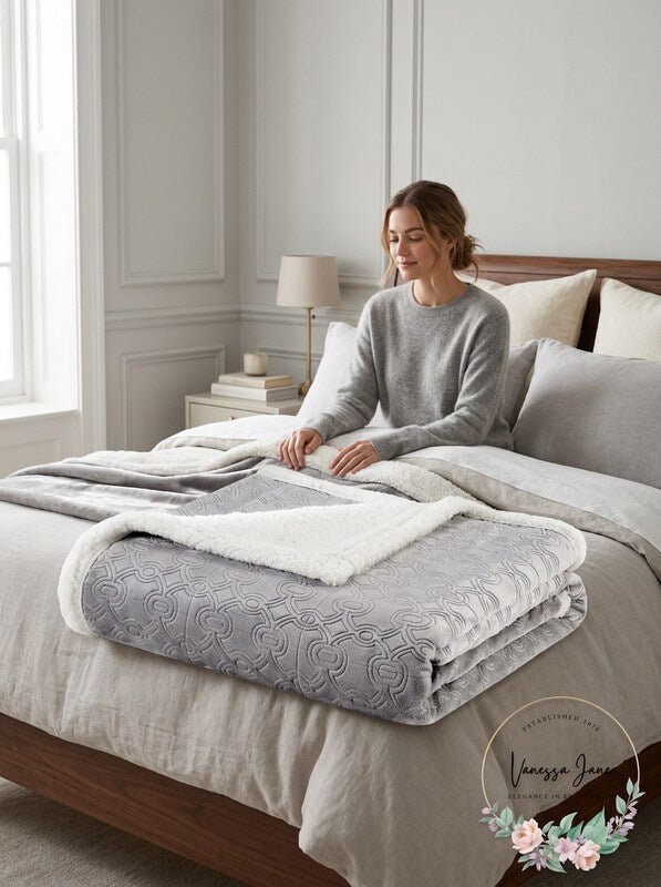 Madison Park Elma Oversized Textured Plush Throw