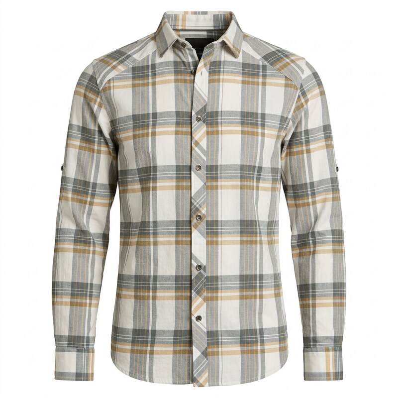 INC Mens Gray Plaid Collared Classic Fit Dress Shirt, XXL