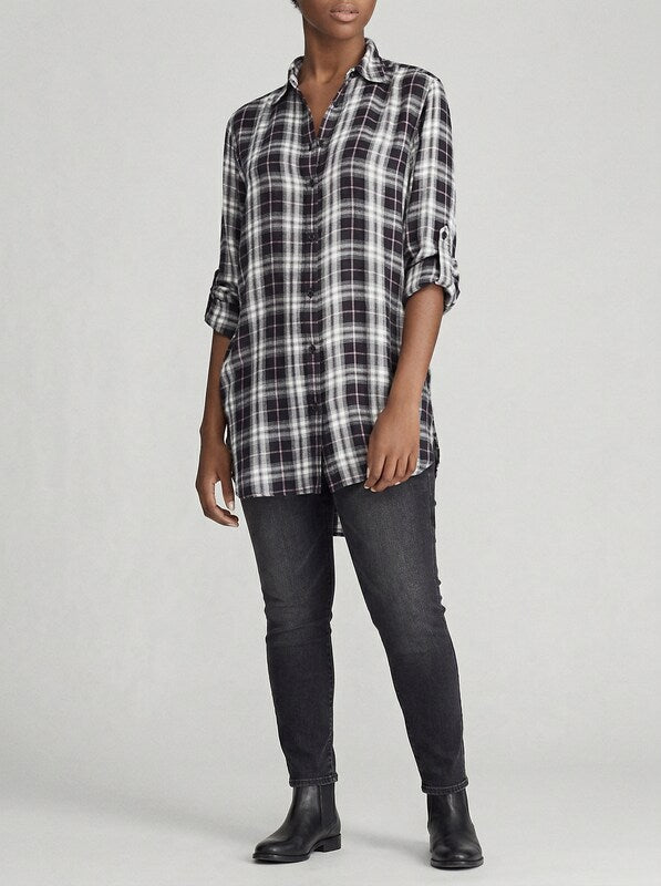 LAUREN Ralph Lauren Women's Plaid-Print Shirt, Size Small