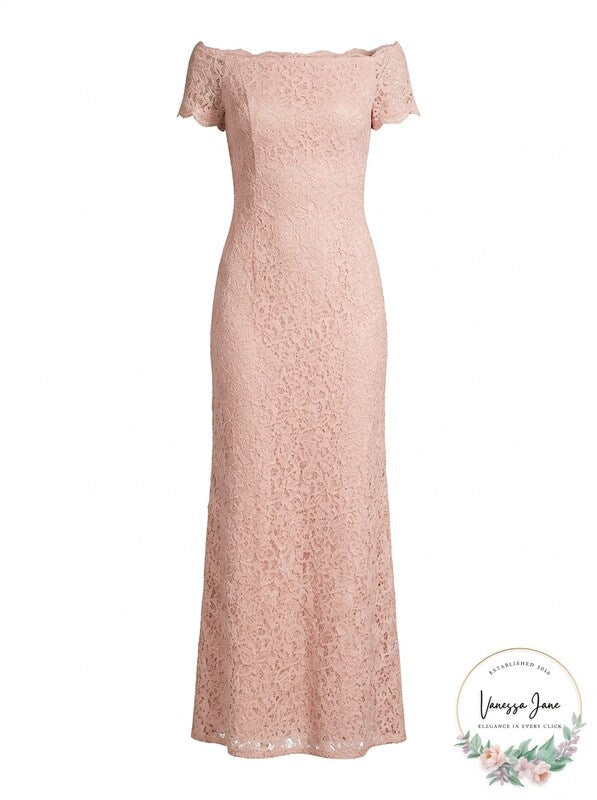 Adrianna Papell Off-the-Shoulder Lace Gown, Size 2