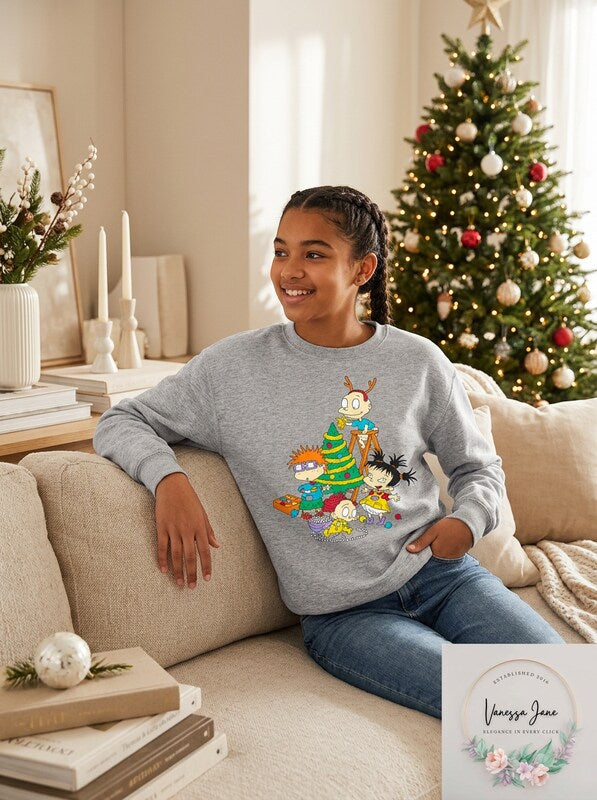 Nickelodeon Juniors Rugrats Holiday Graphic Sweatshirt, Size XS