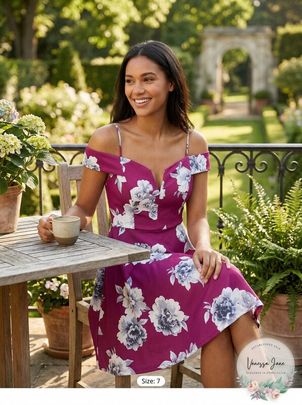 City Studios Juniors Off-the-Shoulder Floral-Print Dress, Size 7