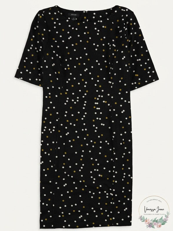 Alfani Printed Sheath Dress Color Pop Dot, Size 14