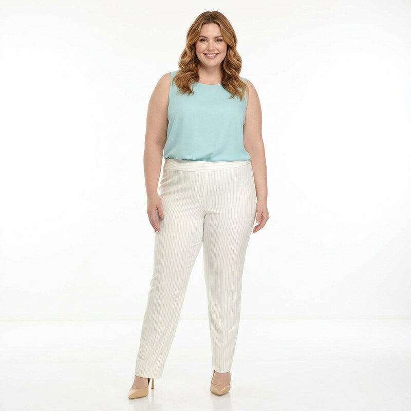 Nine West Lily Multi Stripe Plus Size Pinstripe Skinny Pants, 18W