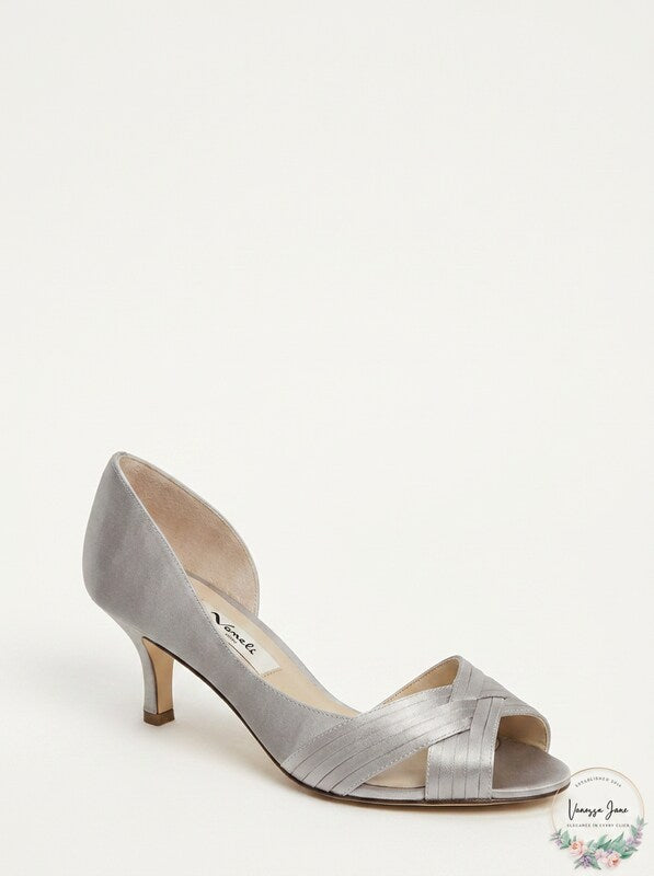 Nina Women's Contesa Open Toe Pump, Size 7.5 W - Metallic