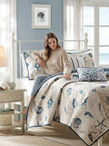 Madison Park Nantucket Coastal Quilted Coverlet Set, King, Blue
