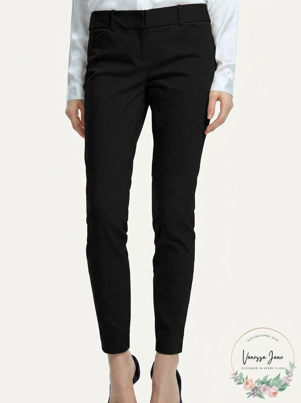 SATINATO Womens Straight Pants Stretch Slim Skinny Trousers,Size 0
