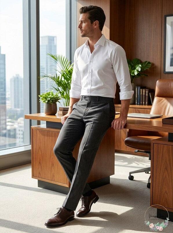 Calvin Klein Men’s Slim-Fit Mini-Check Dress Pants