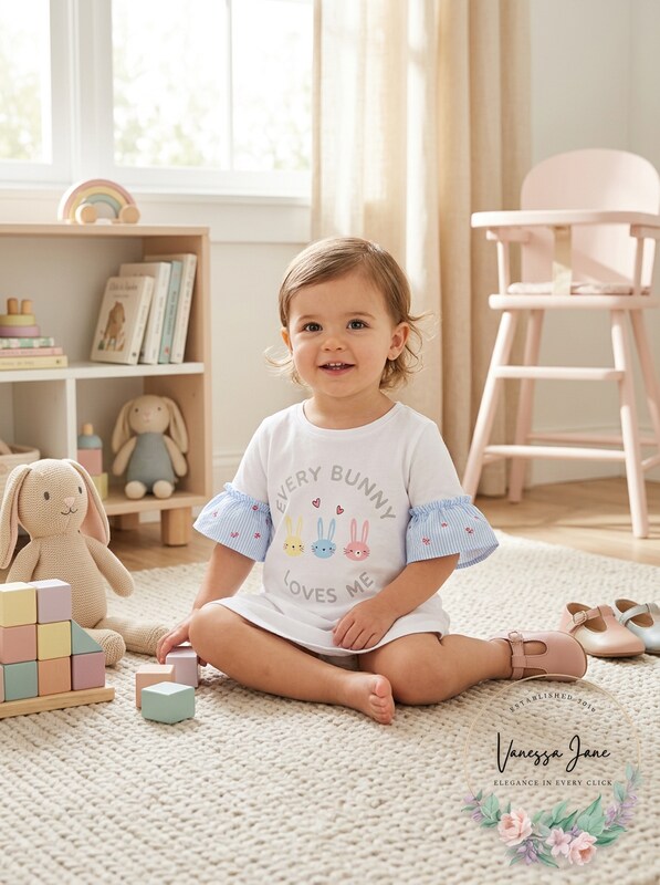 First Impressions Baby Girls Every Bunny Ruffle Top, Size 3/6 Months