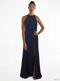 Emerald Sundae Juniors Lace-Trim Halter Dress, Navy, Size XS