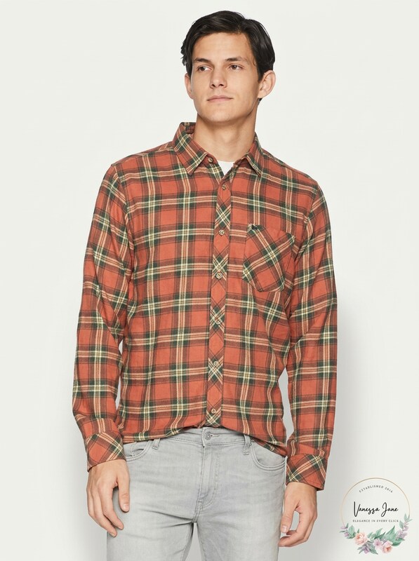 Rip Curl Dayton Long Sleeve Shirt (Red) Mens Clothing, Size Large