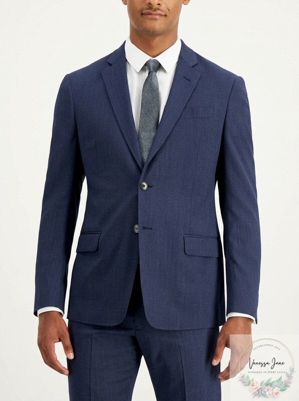 Armani Exchange Mens Navy Single Breasted Slim Fit Suit Separate Blazer 40L