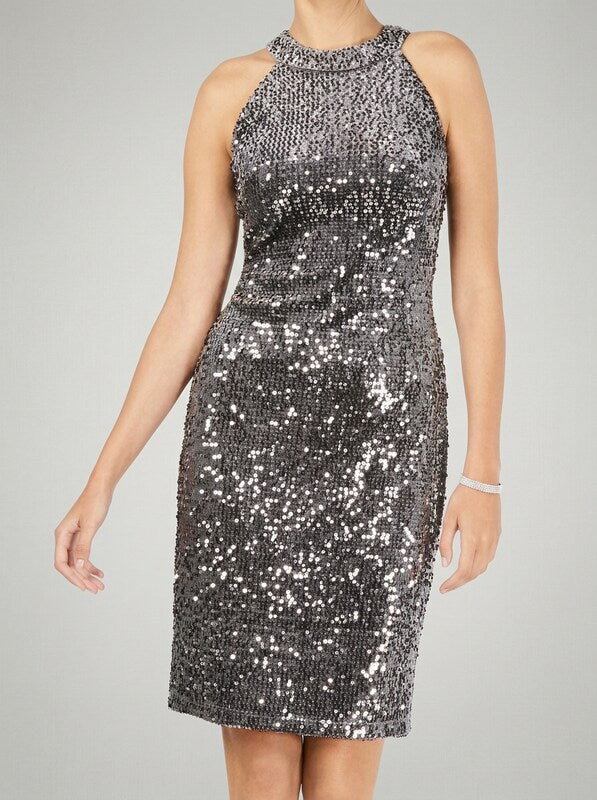 Nightway Womens Velvet Cocktail Sheath Dress, Size 10